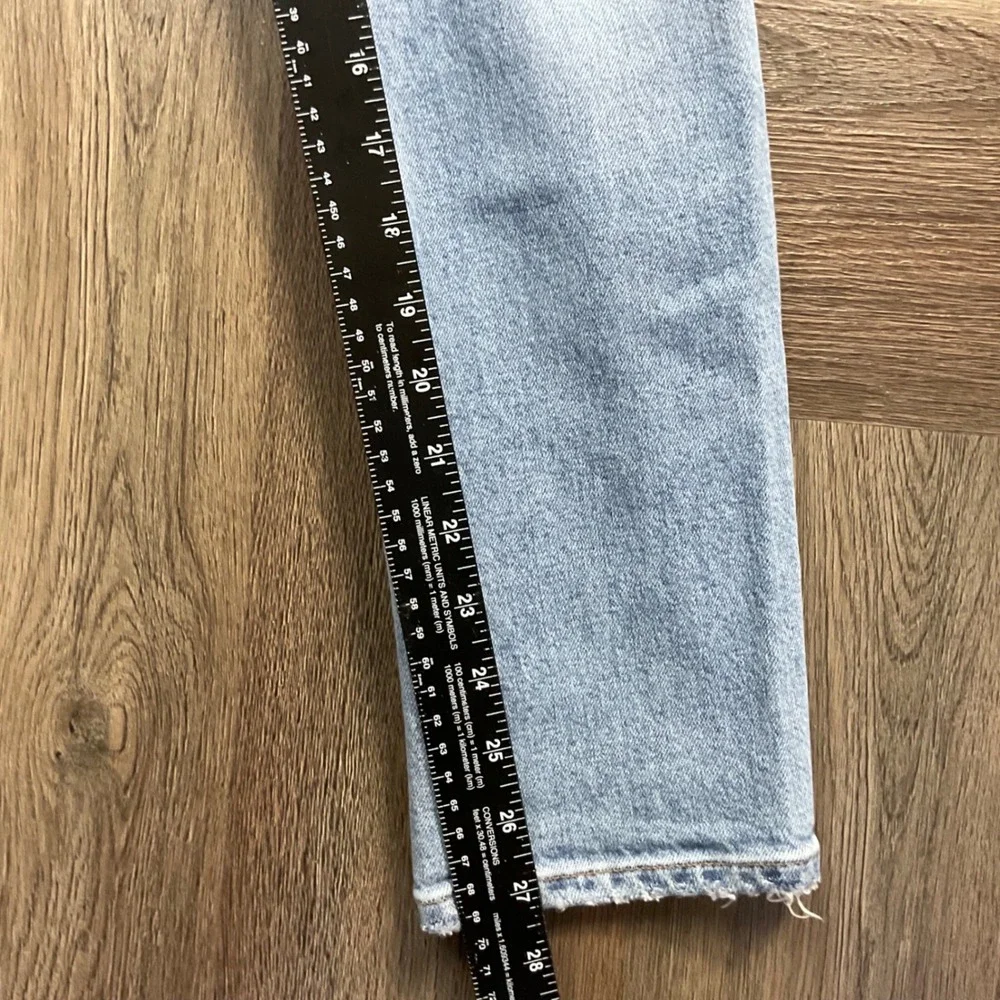 AGOLDE Willow High Rise Straight Leg‎ Button Fly Jeans Womens 25 Light Wash Blue